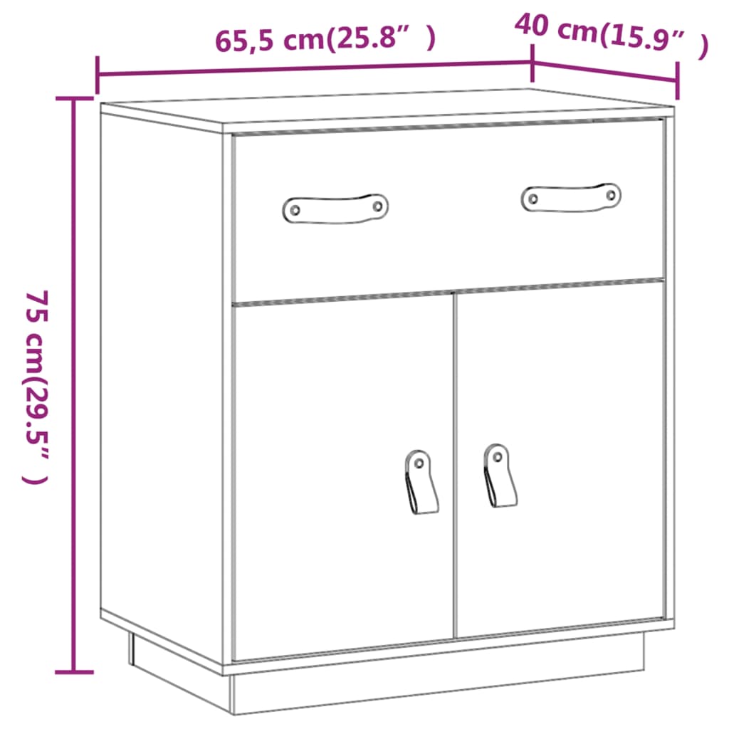 Credenza 65,5x40x75 cm pino massello marrone dorato - color miele, 1 - number 9.
