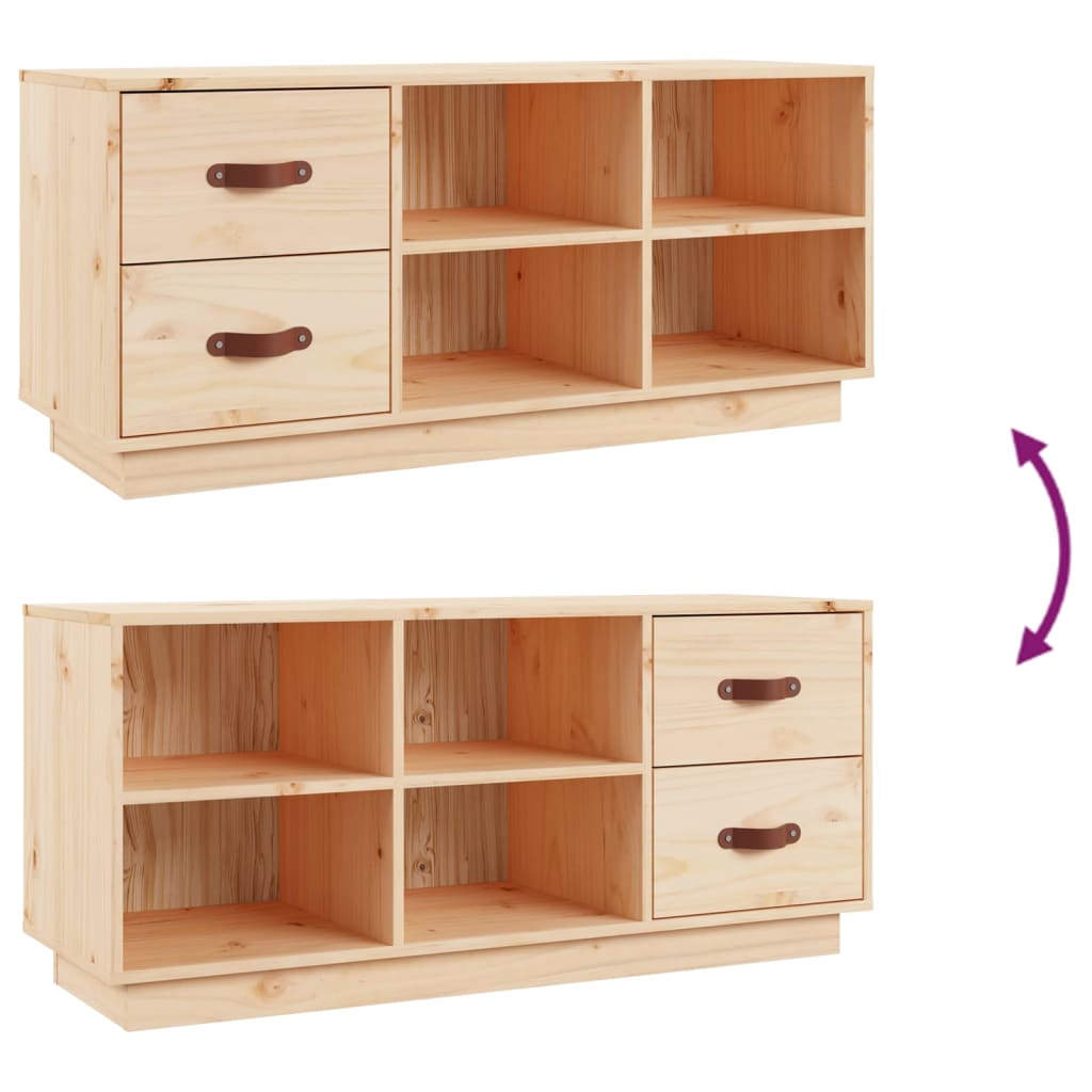 Klupa za cipele 100x34x45 cm puni bor - prirodna boja, 1 - number 9.