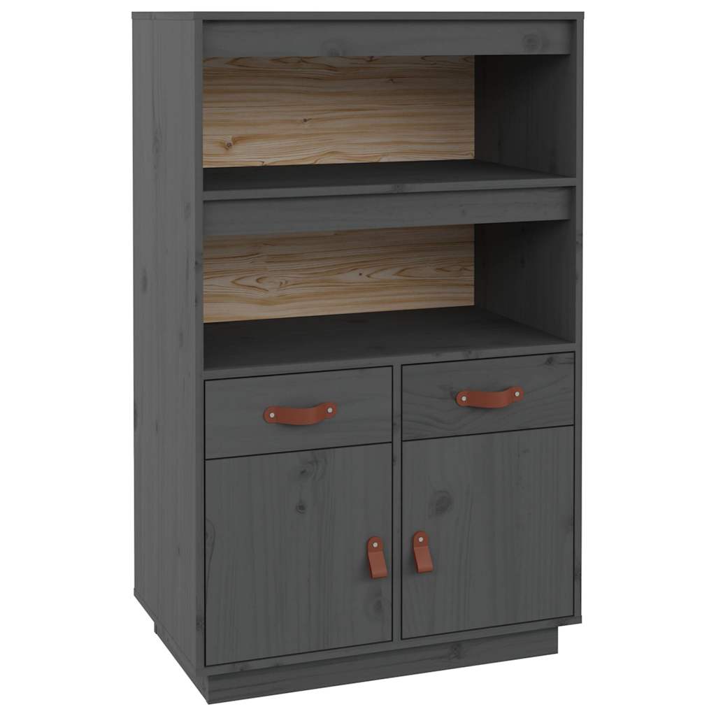Tall cabinet 67x40x108.5 cm solid pine - grey, 1 - number 2.