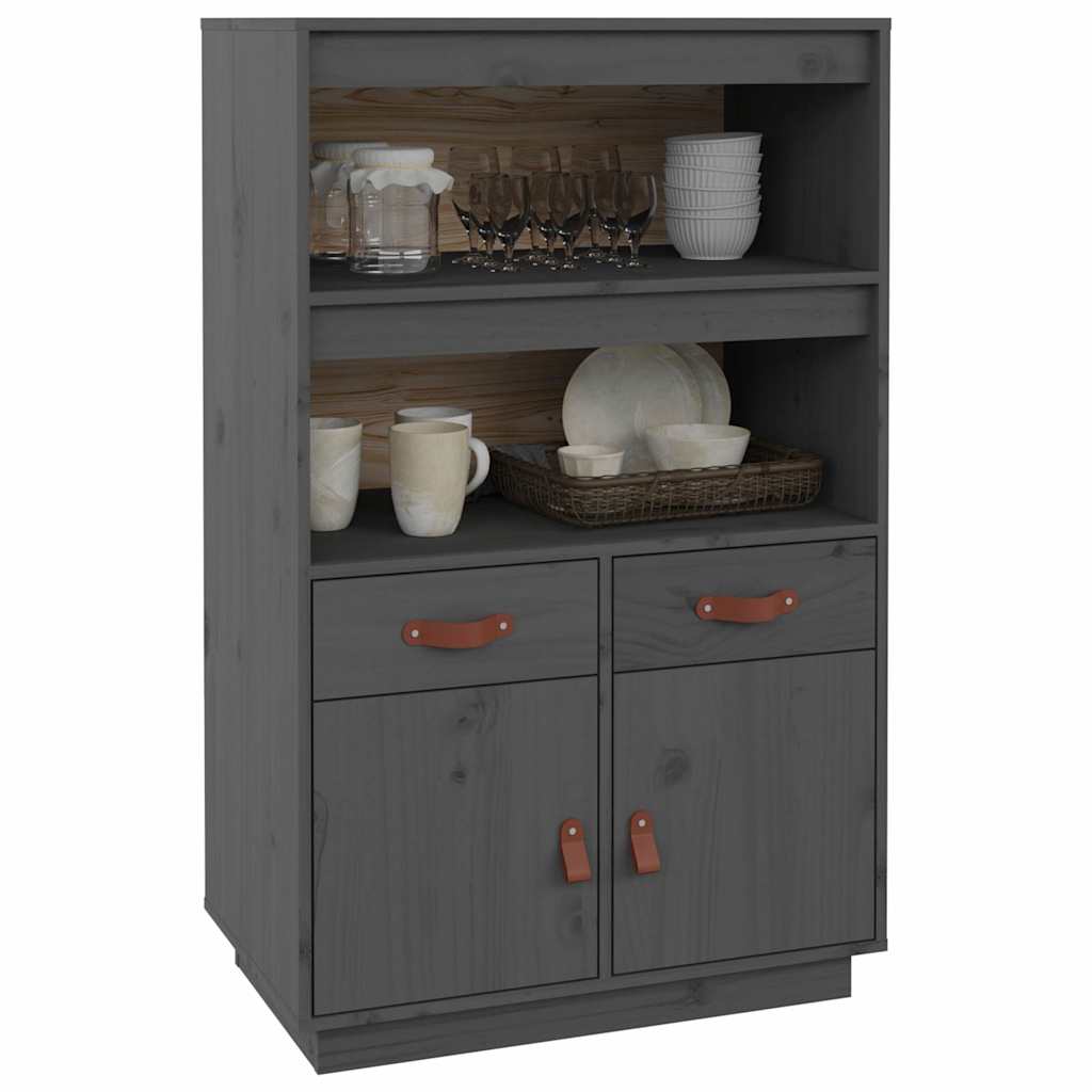 Tall cabinet 67x40x108.5 cm solid pine - grey, 1 - number 4.