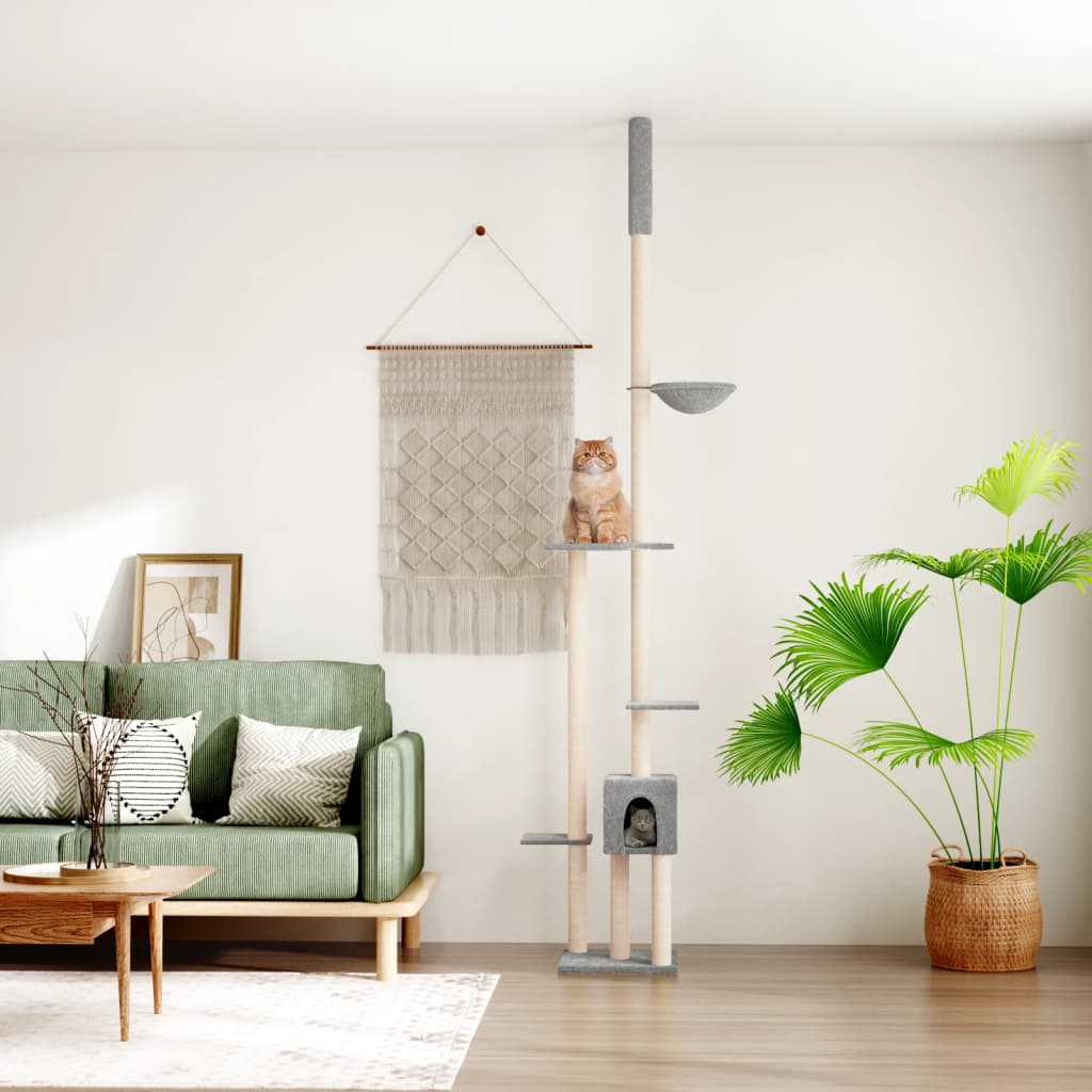 Arbre à chat du sol au plafond 258,5-284,5 cm - gris clair - number 1.
