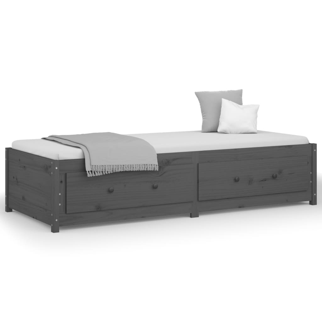 Daybed massivt fyrretræ - grå, 90 x 200 cm - number 2.