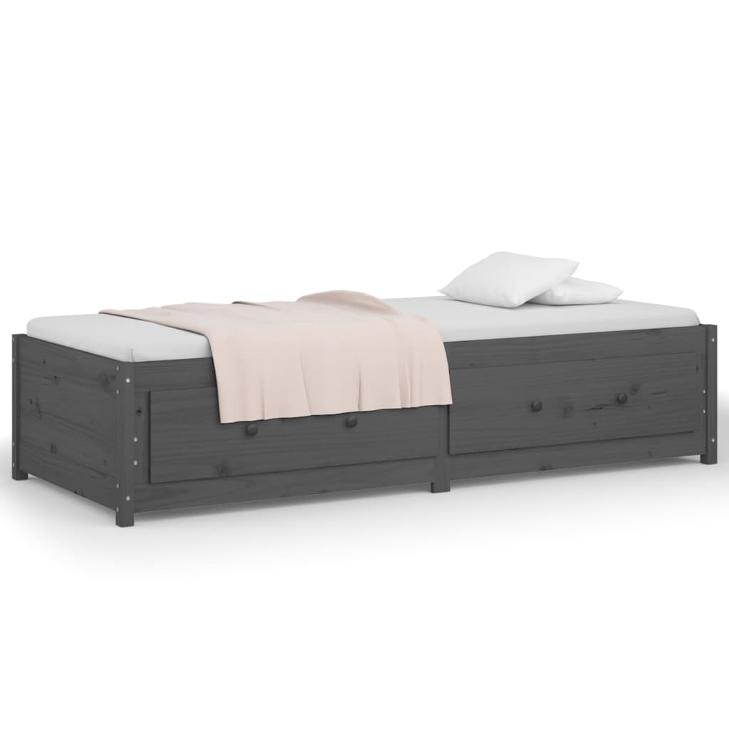 Daybed massivt fyrretræ - grå, 90 x 200 cm - number 5.