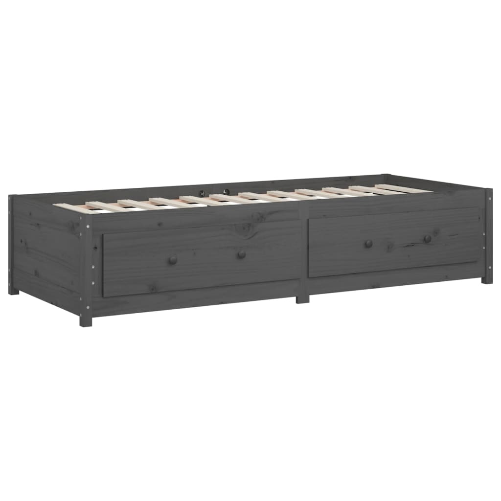 Daybed massivt fyrretræ - grå, 90 x 200 cm - number 7.