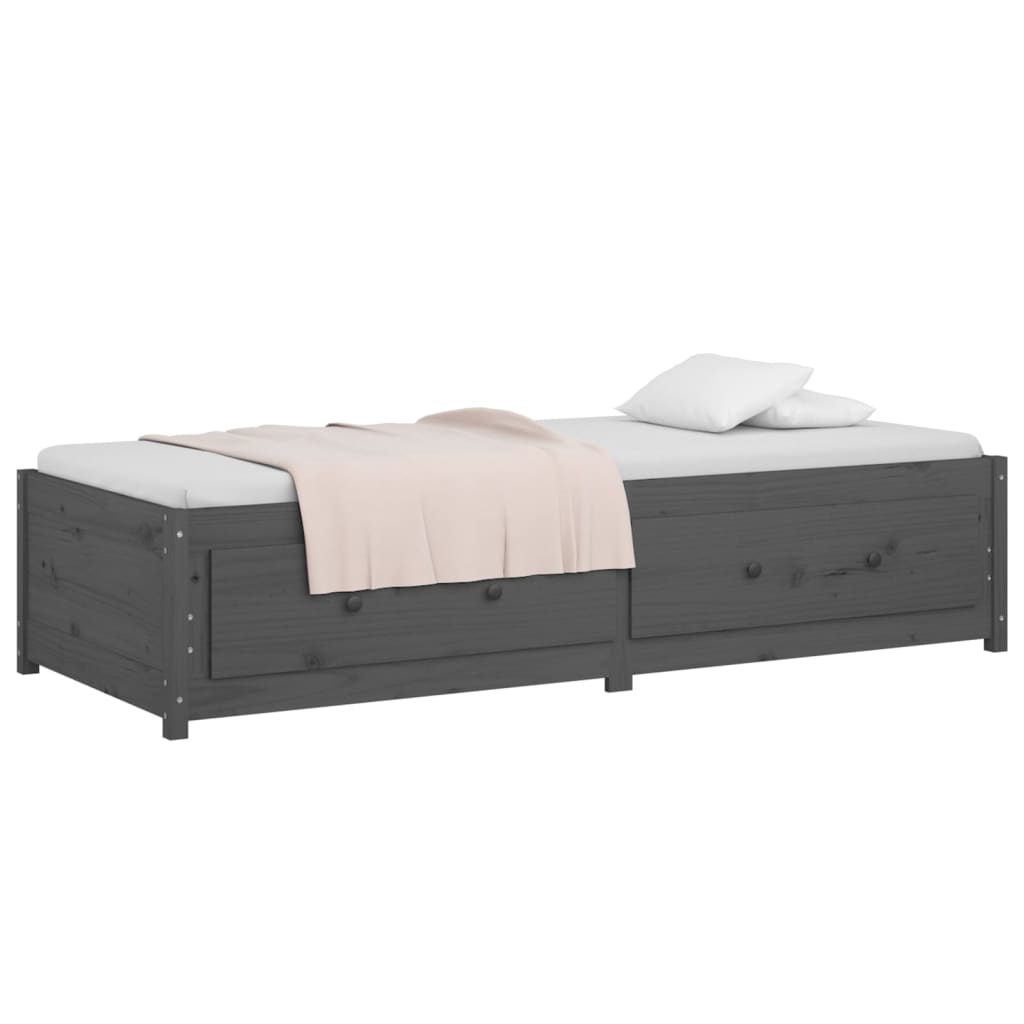 Daybed massivt fyrretræ - grå, 90 x 200 cm - number 6.