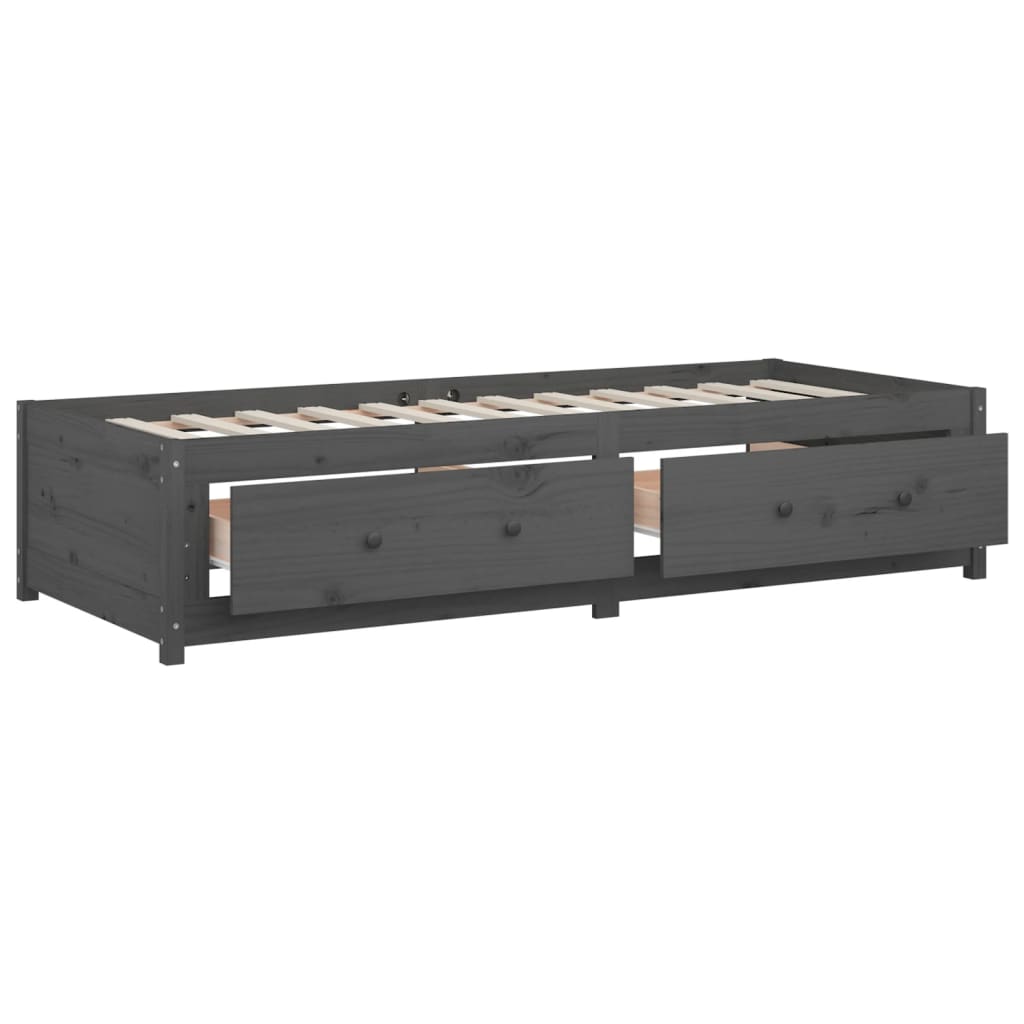 Daybed massivt fyrretræ - grå, 90 x 200 cm - number 10.