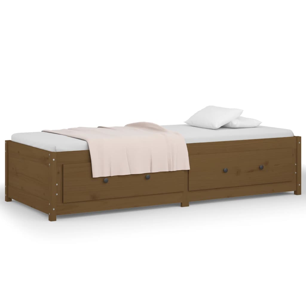 Daybed 90x190 cm single massivt fyrretræ gyldenbrun - number 5.