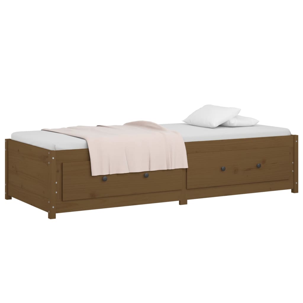 Daybed 90x190 cm single massivt fyrretræ gyldenbrun - number 6.