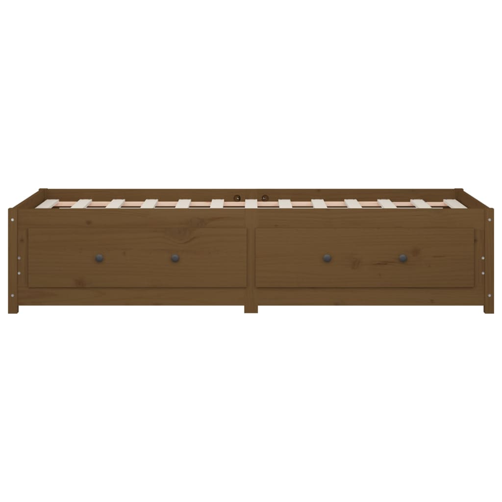 Daybed 90x190 cm single massivt fyrretræ gyldenbrun - number 8.