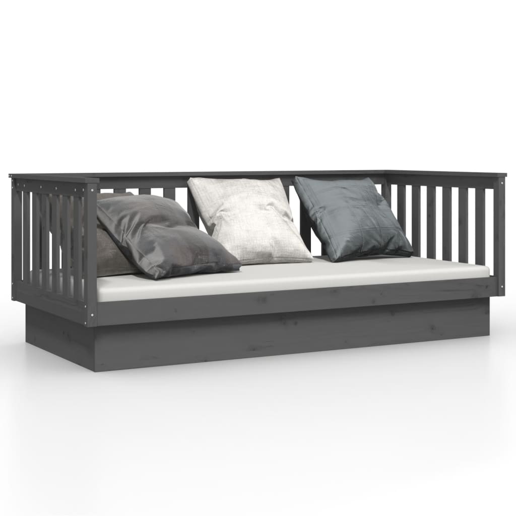 Daybed massivt fyrretræ - grå, 90 x 200 cm - number 2.