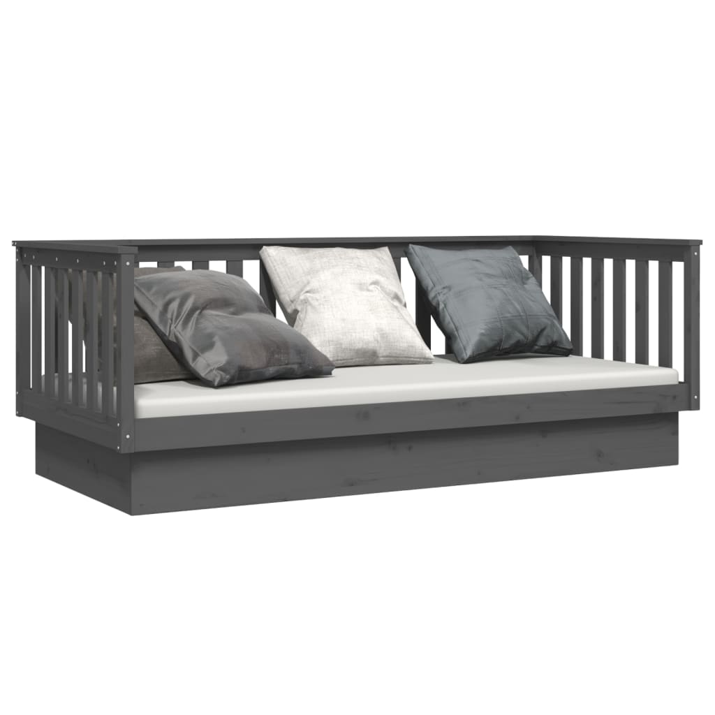 Daybed massivt fyrretræ - grå, 90 x 200 cm - number 3.