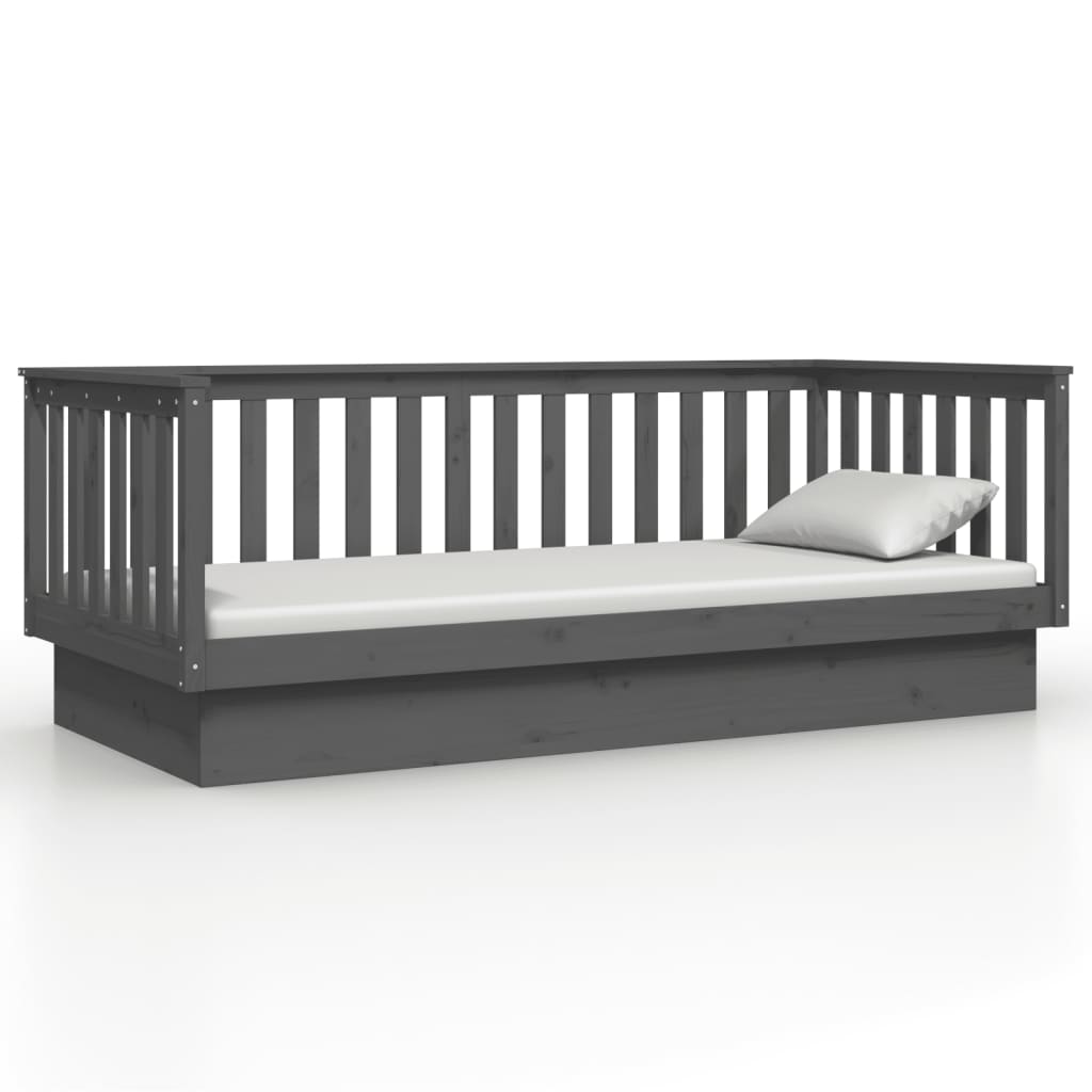 Daybed massivt fyrretræ - grå, 90 x 200 cm - number 5.