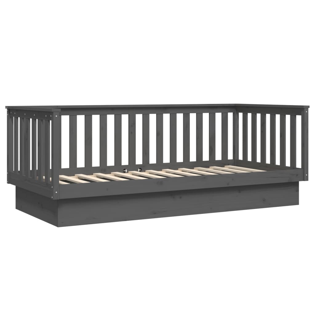 Daybed massivt fyrretræ - grå, 90 x 200 cm - number 7.