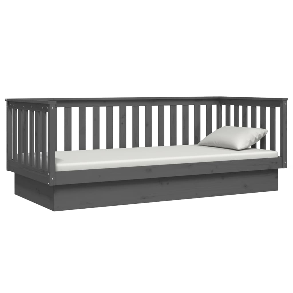 Daybed massivt fyrretræ - grå, 90 x 200 cm - number 6.