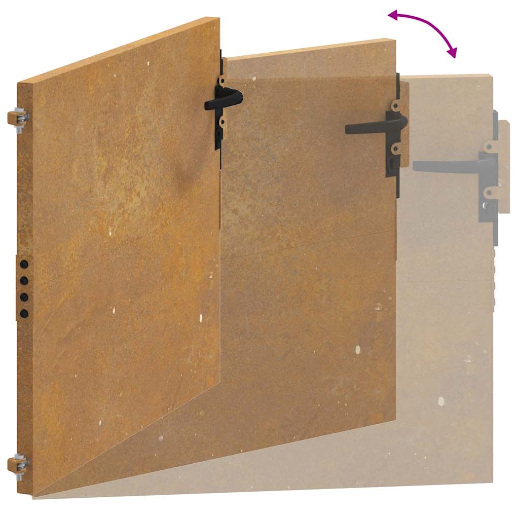 Garden gate 105x105 cm corten steel - number 8.