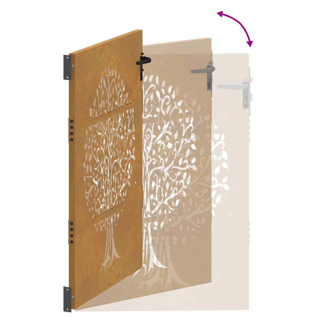 Havelåge cortenstål trædesign - 85 x 150 cm - number 8.