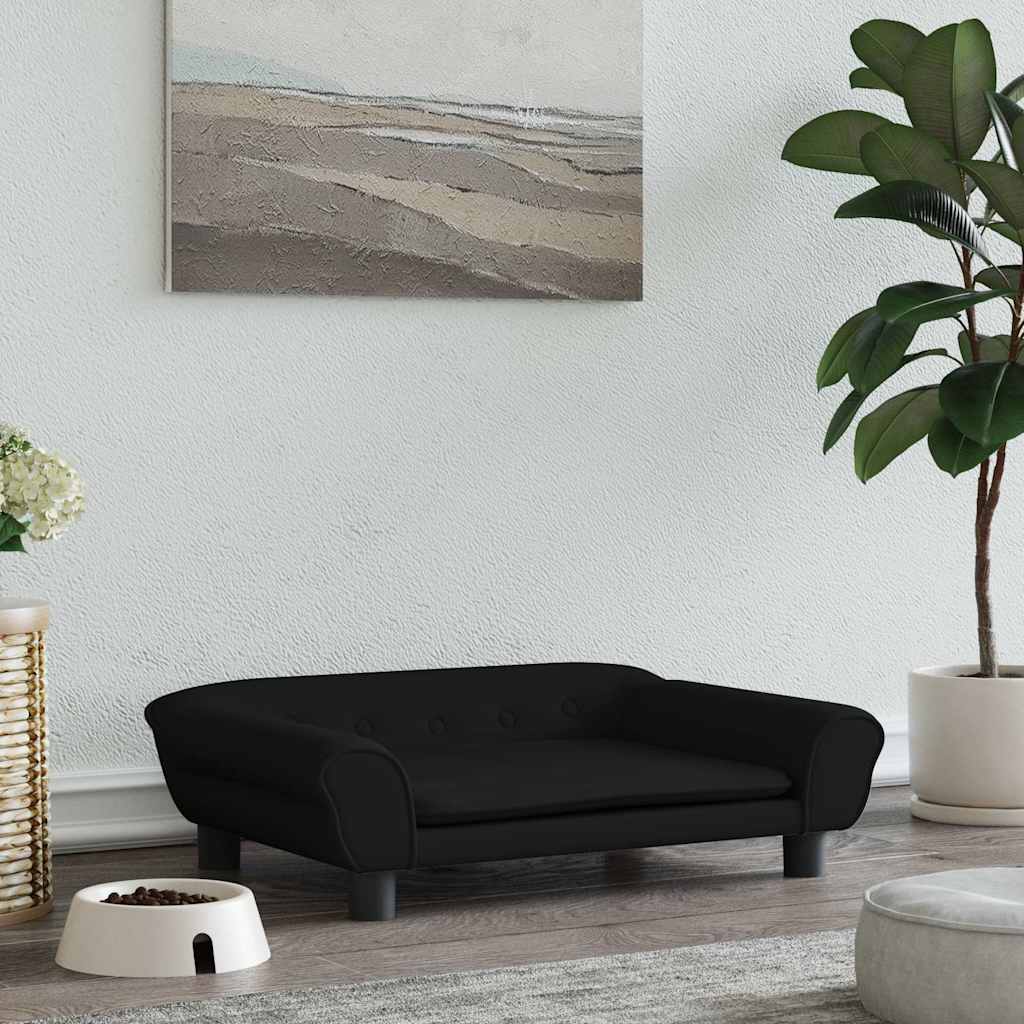 Lit pour chien en velours - noir, 70 x 48 x 22 cm - number 1.