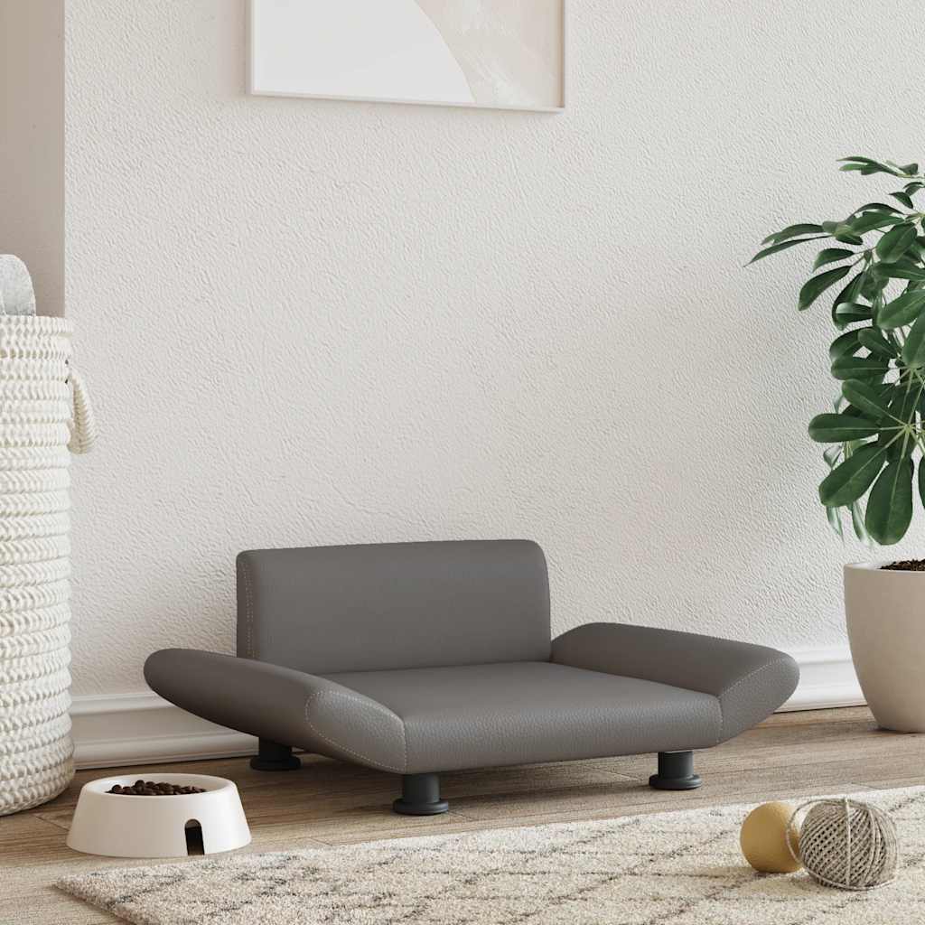 Lit pour chien 70x45x28 cm - gris, simili cuir - number 1.