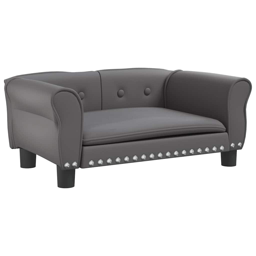 Lit pour chien - gris, 70 x 45 x 30 cm, cuir artificiel - number 2.