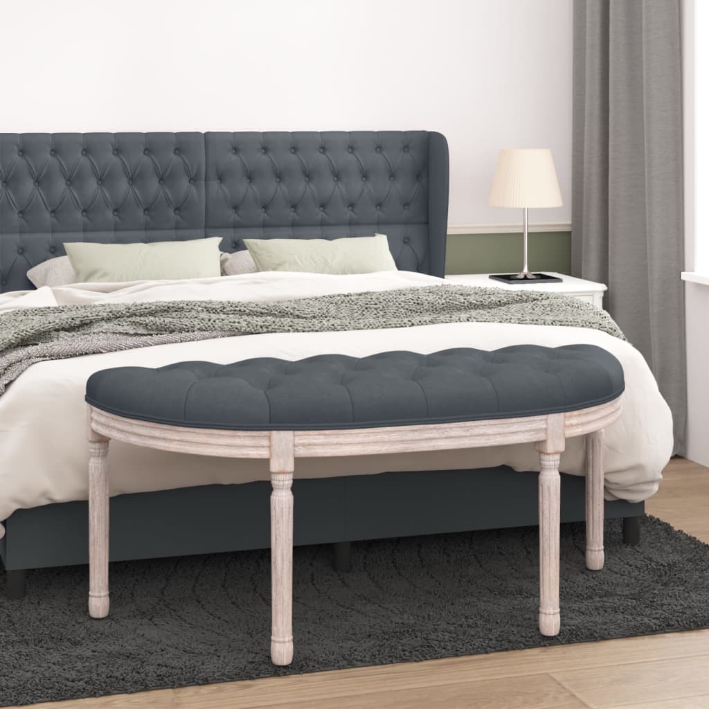 Bænk 110,5x45x49 cm velour mørkegrå - number 1.