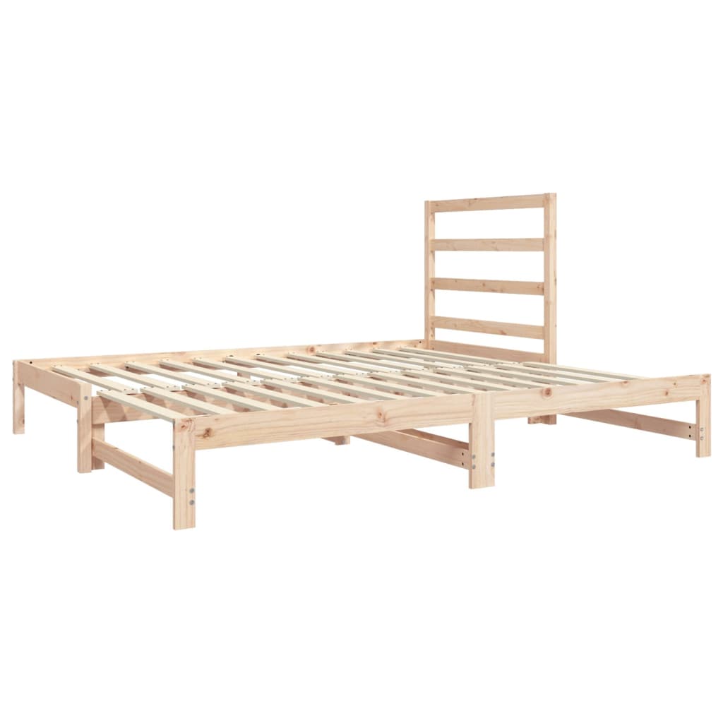 Daybed med udtræk 2x(90x190) cm massivt fyrretræ - naturfarvet - number 5.