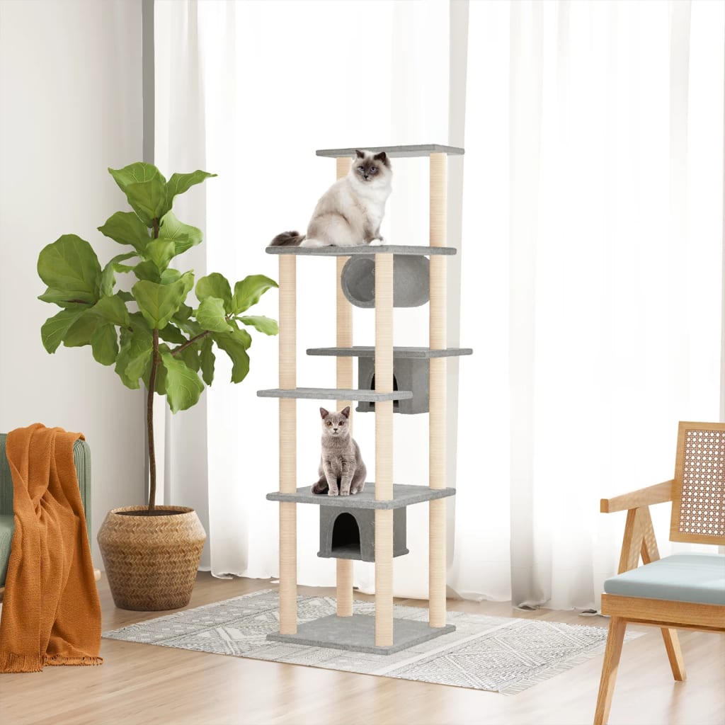 Arbre à chat avec poteaux en sisal 169 cm - gris clair - number 1.