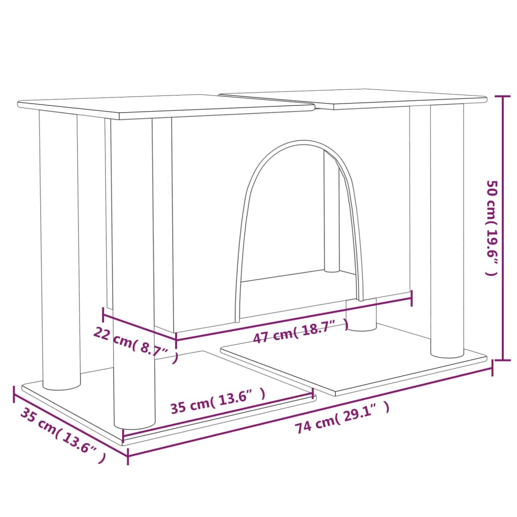 Arbre à chat avec poteaux en sisal 50 cm - number 6.