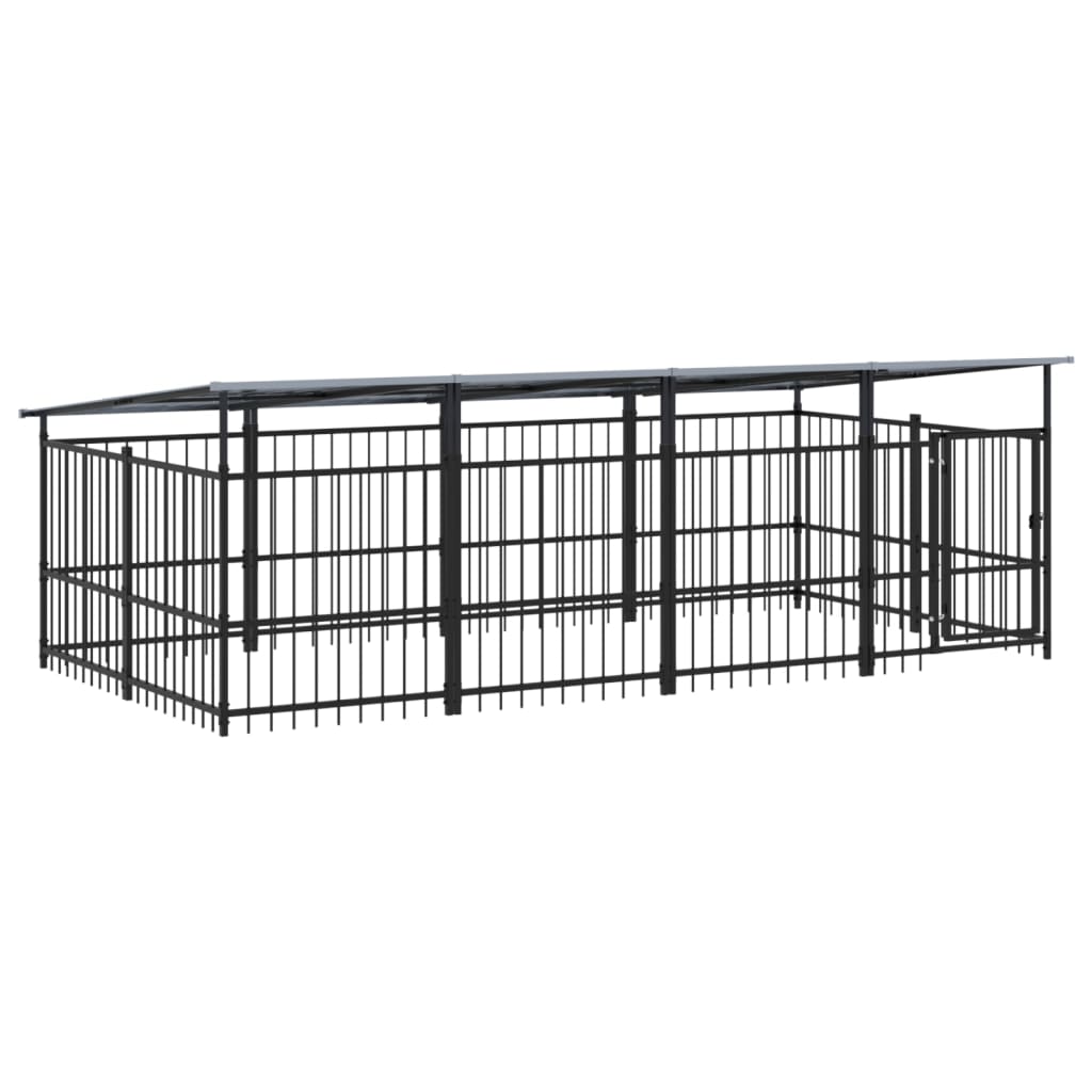 Niche extérieure pour chien avec toit 7,51 m² acier - 394 x 198 x 128 cm, 1 - number 2.