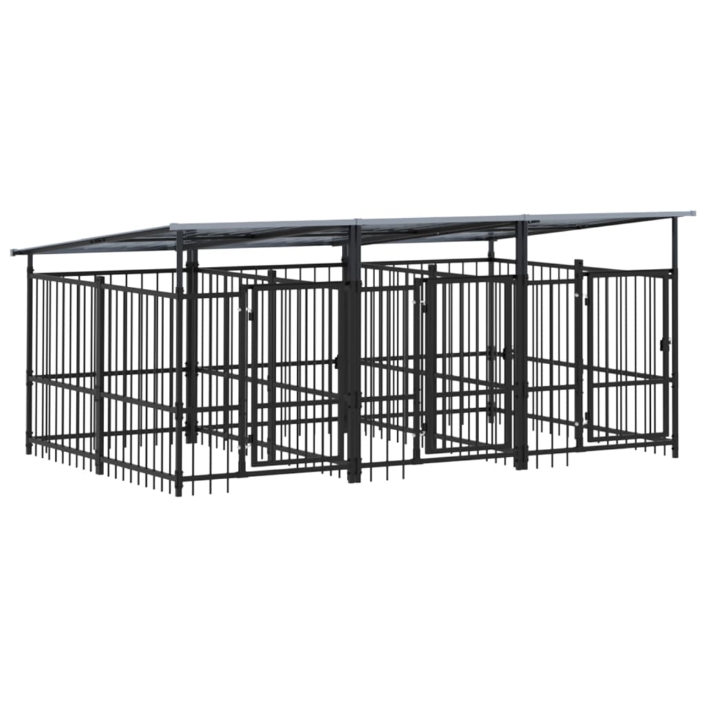 Niche extérieure pour chien avec toit 5,63 m² acier - 297 x 198 x 128 cm, 1 - number 2.