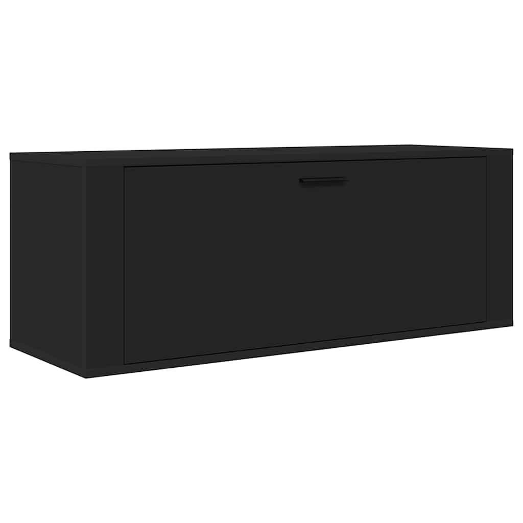 Wall-mounted shoe cabinet 100x35x38 cm engineered wood - black, 1 - number 2.