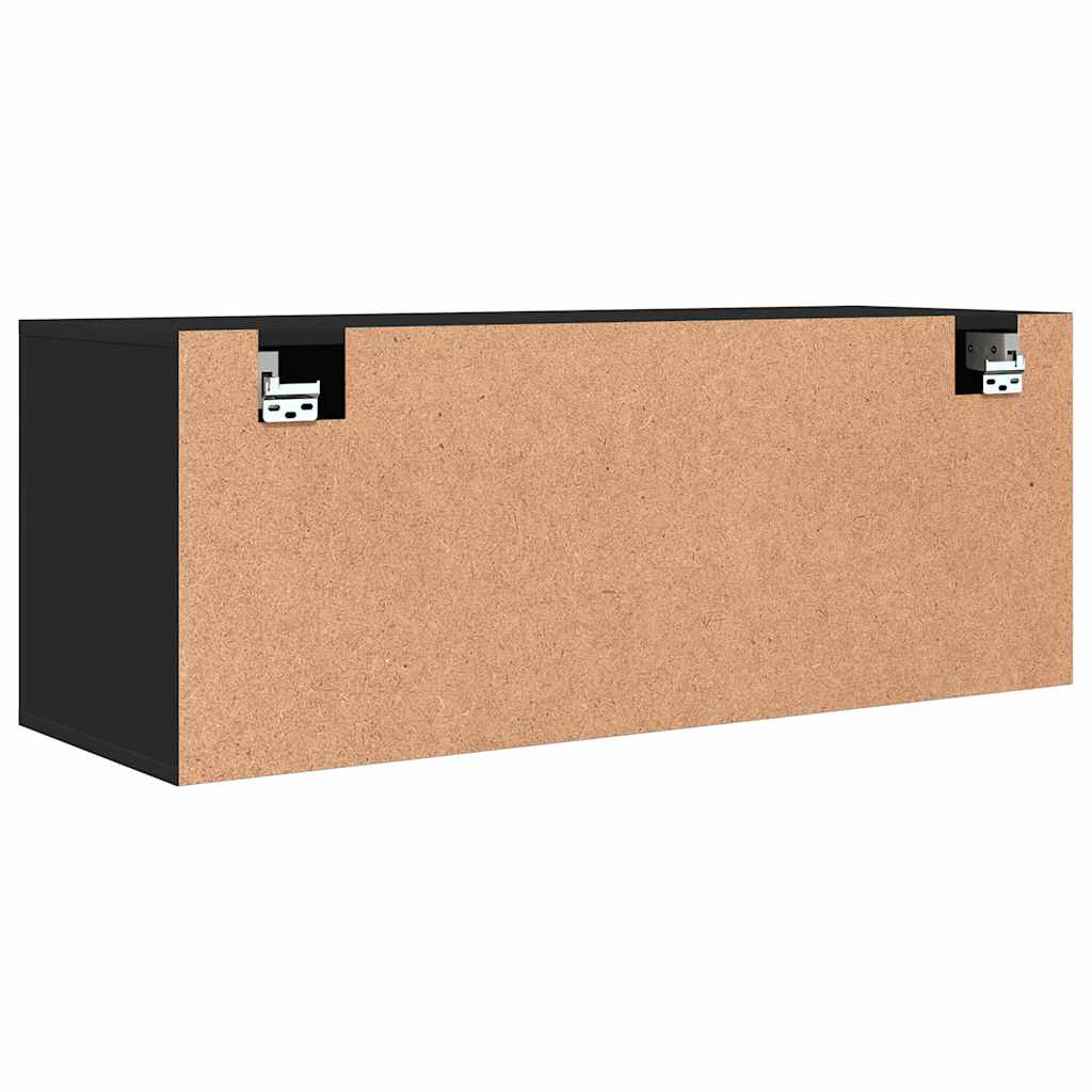 Wall-mounted shoe cabinet 100x35x38 cm engineered wood - black, 1 - number 8.