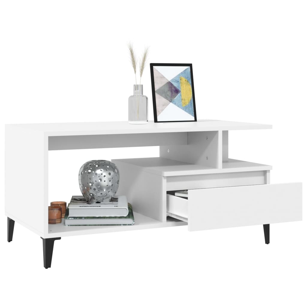 Stolić za kavu 90x49x45 cm izrađeno drvo - bijelo, 1 - number 4.