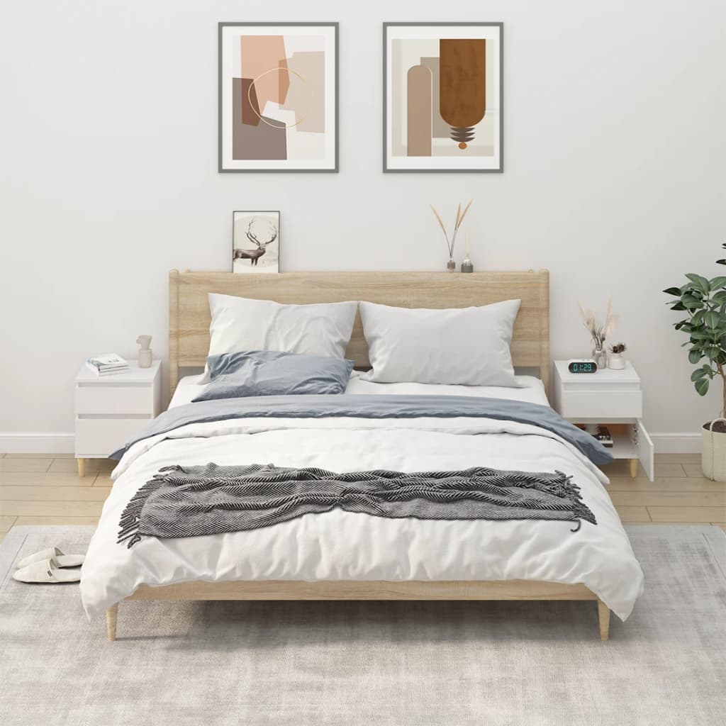 Sengeborde stk. 40x35x50 cm - hvid, 2, 1 - number 1.