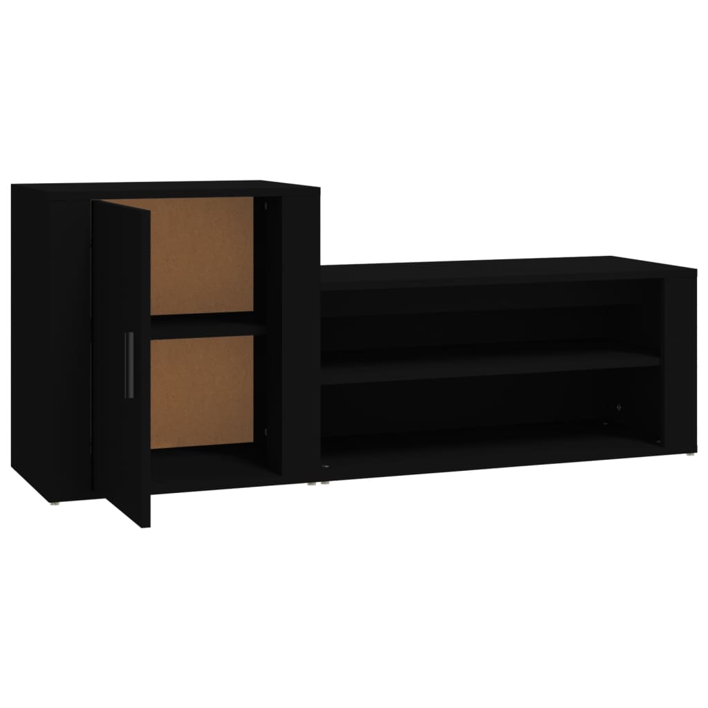 Shoe rack 130x35x54 cm engineered wood - black, 1 - number 6.