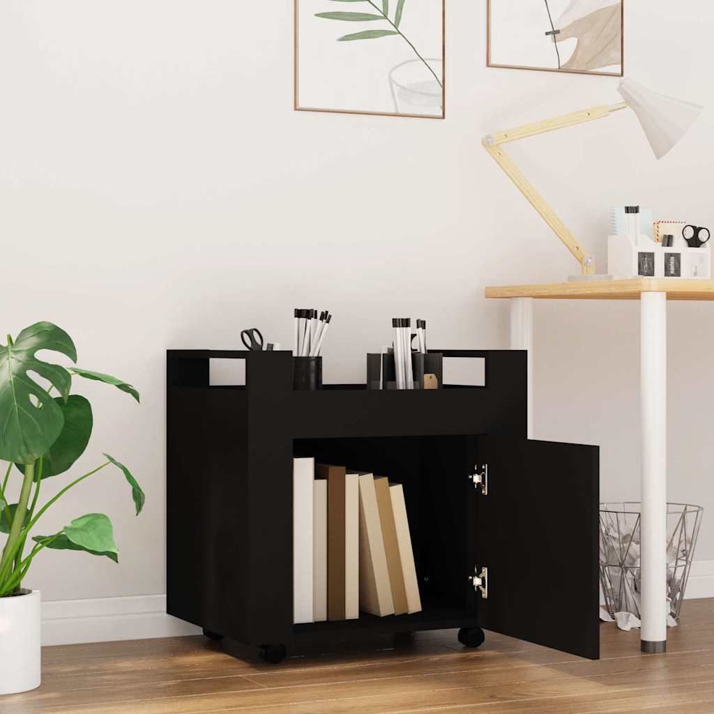 Carrello ufficio 60x45x60 cm legno ingegnerizzato - nero - number 3.