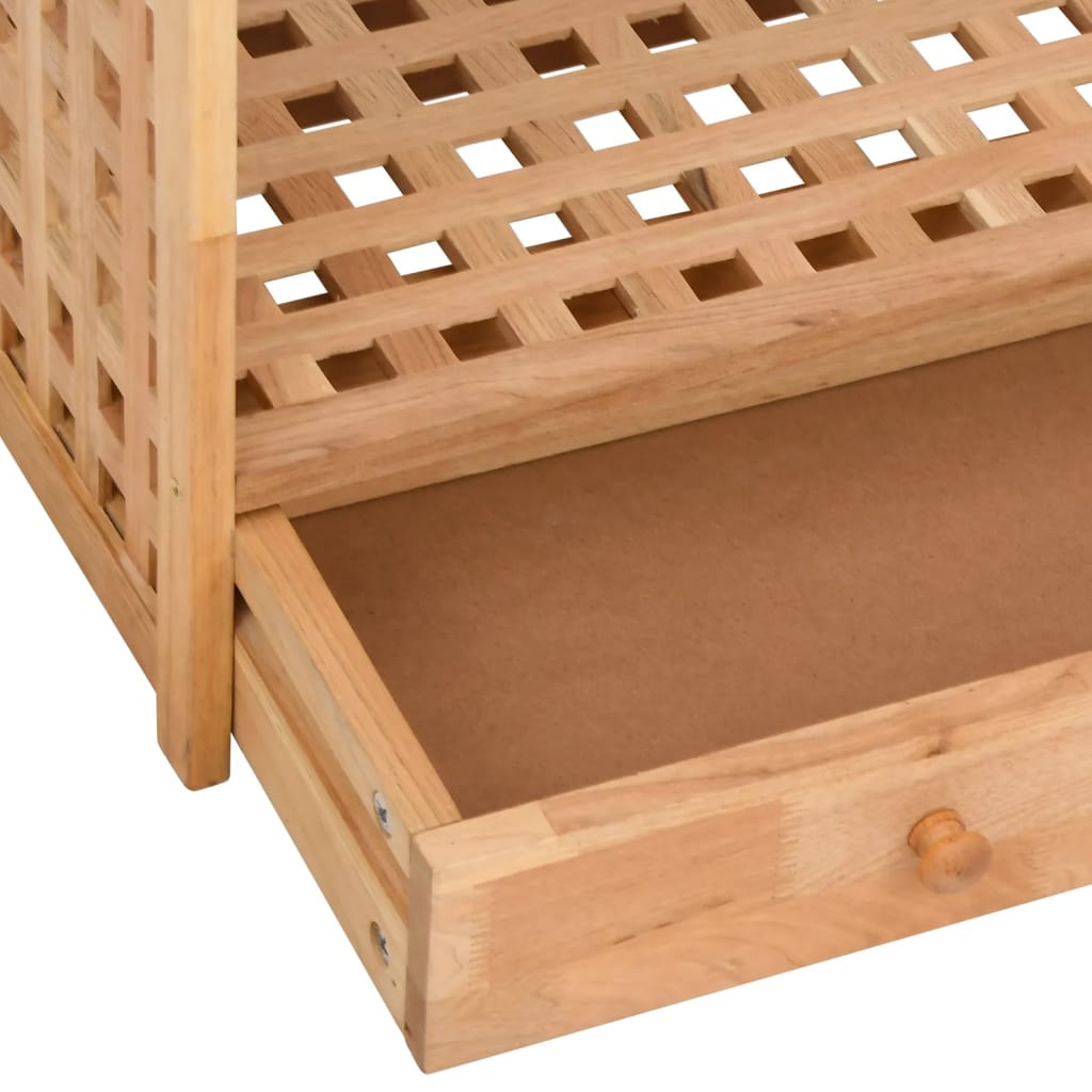 Stalak za cipele s ladicom 70x27x81 cm puno orahovo drvo - number 8.