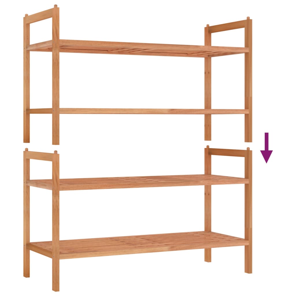 Shoe racks 2 pcs. 69x27x41 cm solid wood walnut - number 5.