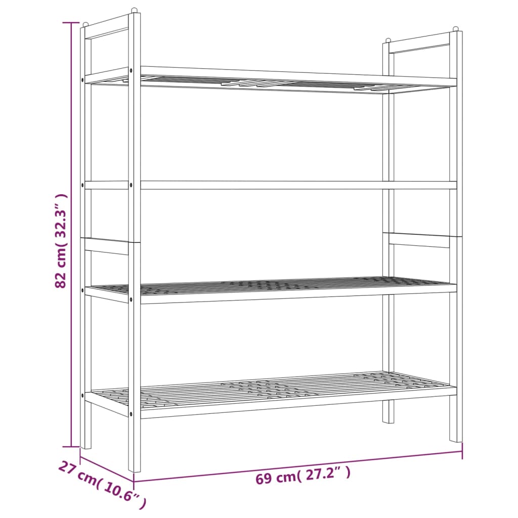 Shoe racks 2 pcs. 69x27x41 cm solid wood walnut - number 7.