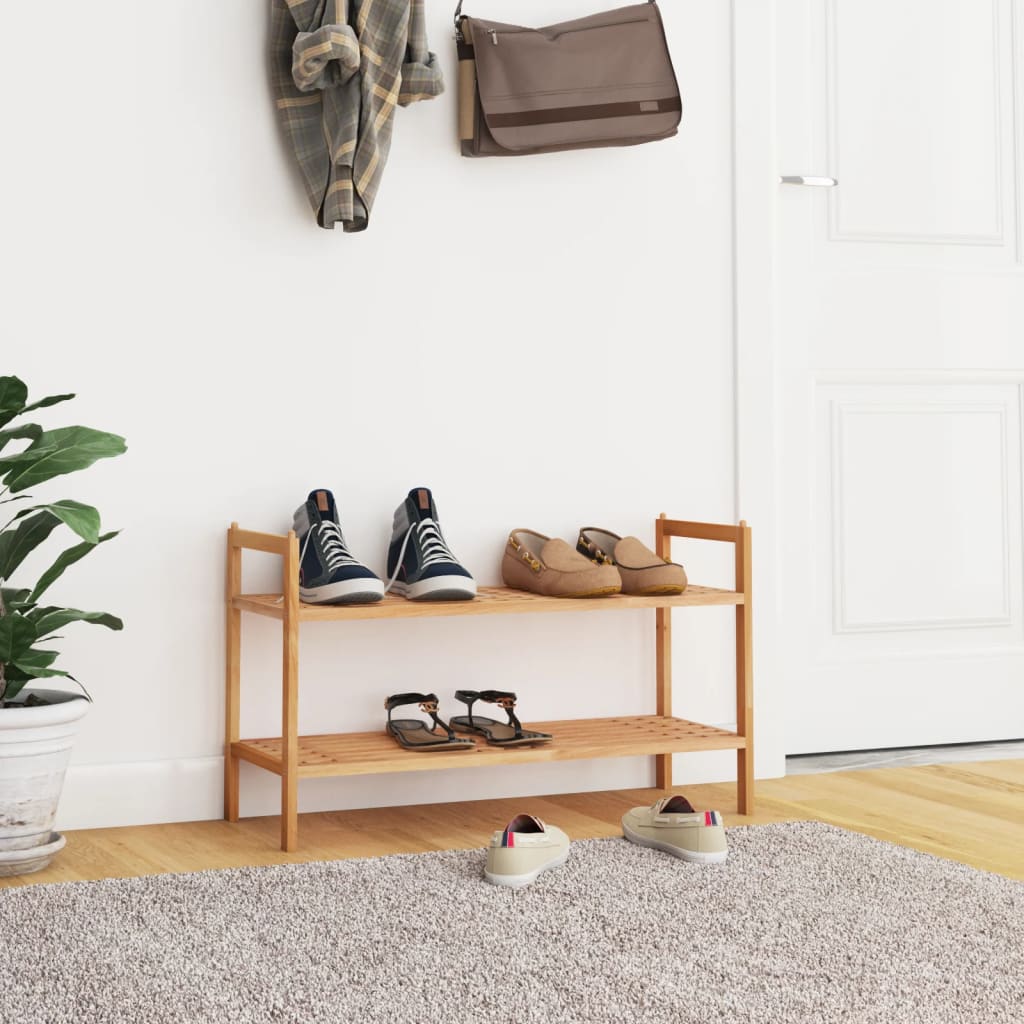 Shoe rack 69x27x41 cm solid wood walnut - number 1.