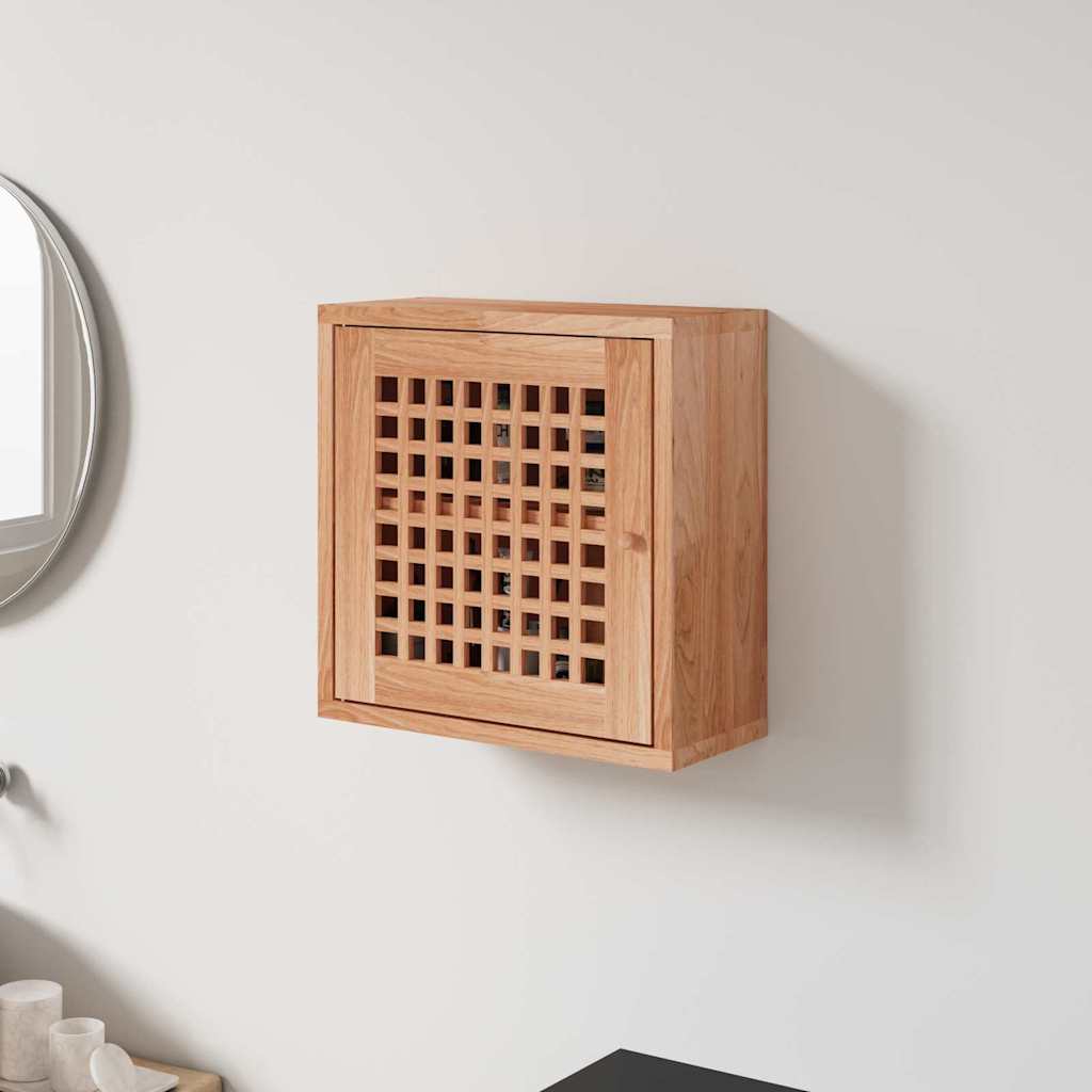 Vægskab 42x18x42 cm massivt træ valnød - number 1.