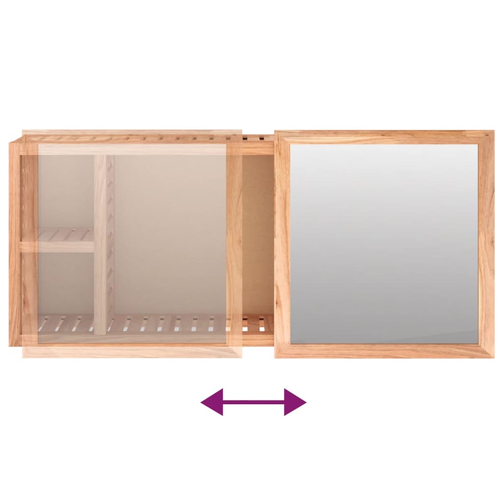 Spejlskab 80x17x34 cm massivt valnøddetræ - number 7.