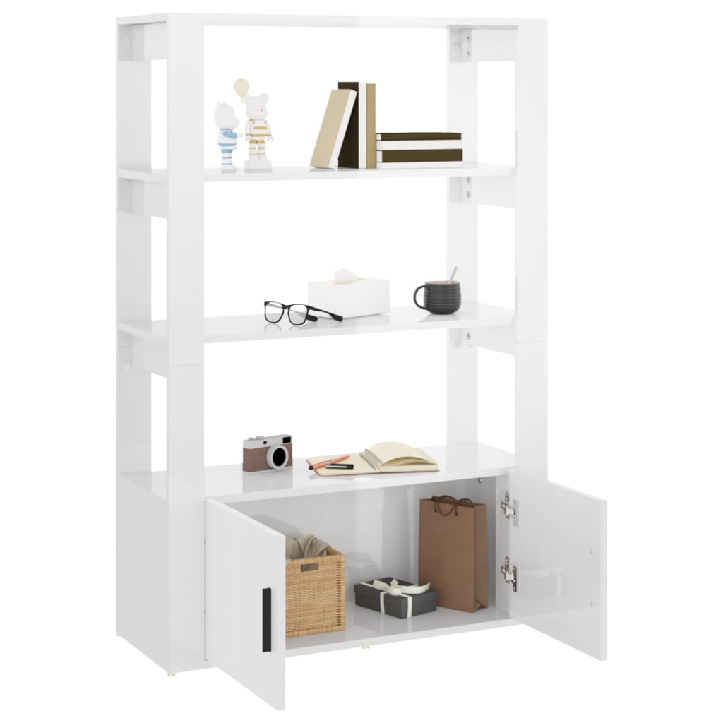 Komoda 80x30x119,5 cm konstruirano drvo visoki sjaj - bijela visoki sjaj, 1 - number 5.