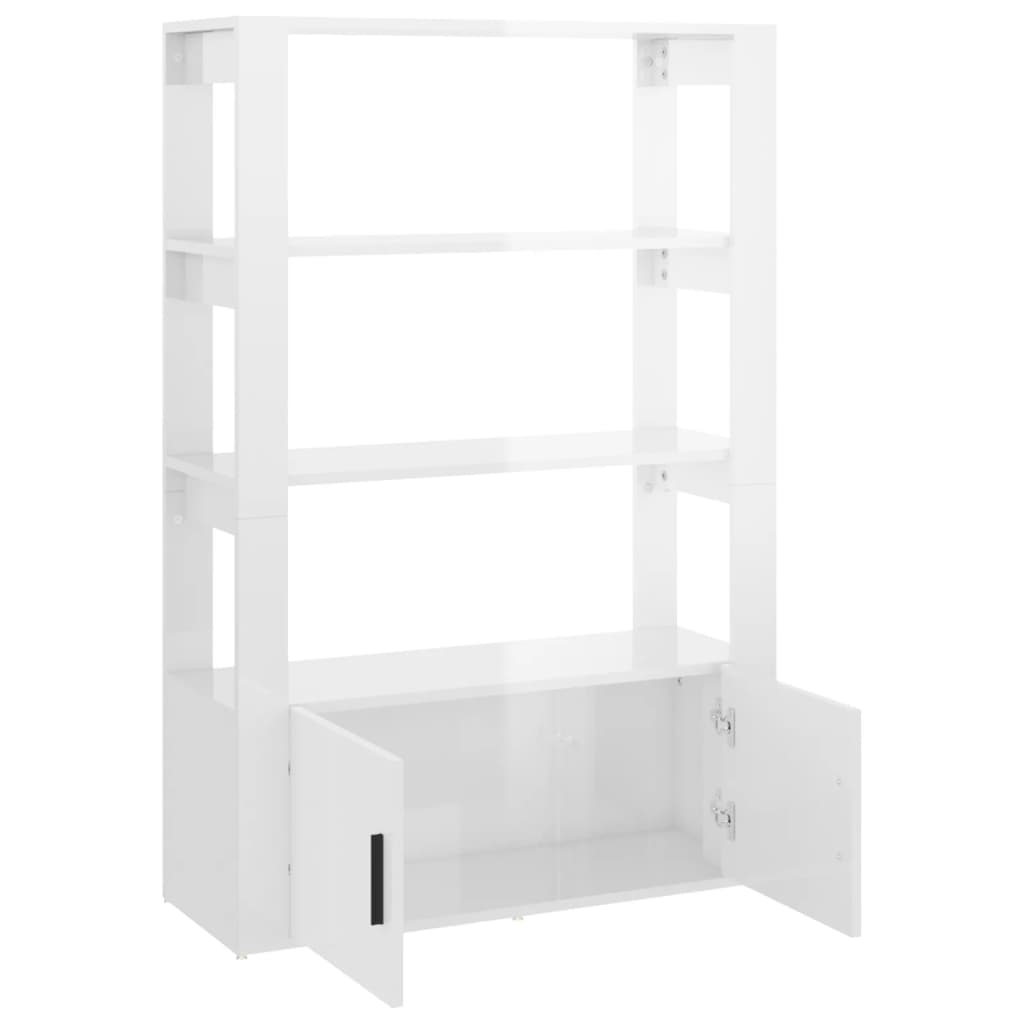 Komoda 80x30x119,5 cm konstruirano drvo visoki sjaj - bijela visoki sjaj, 1 - number 7.