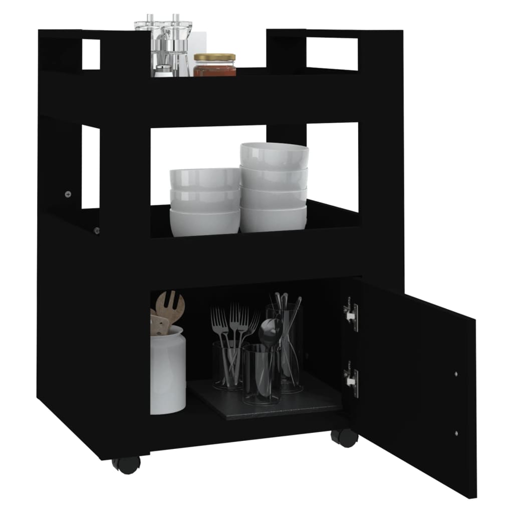 Kitchen wagon 60x45x80 cm konstruert tre - svart - number 4.