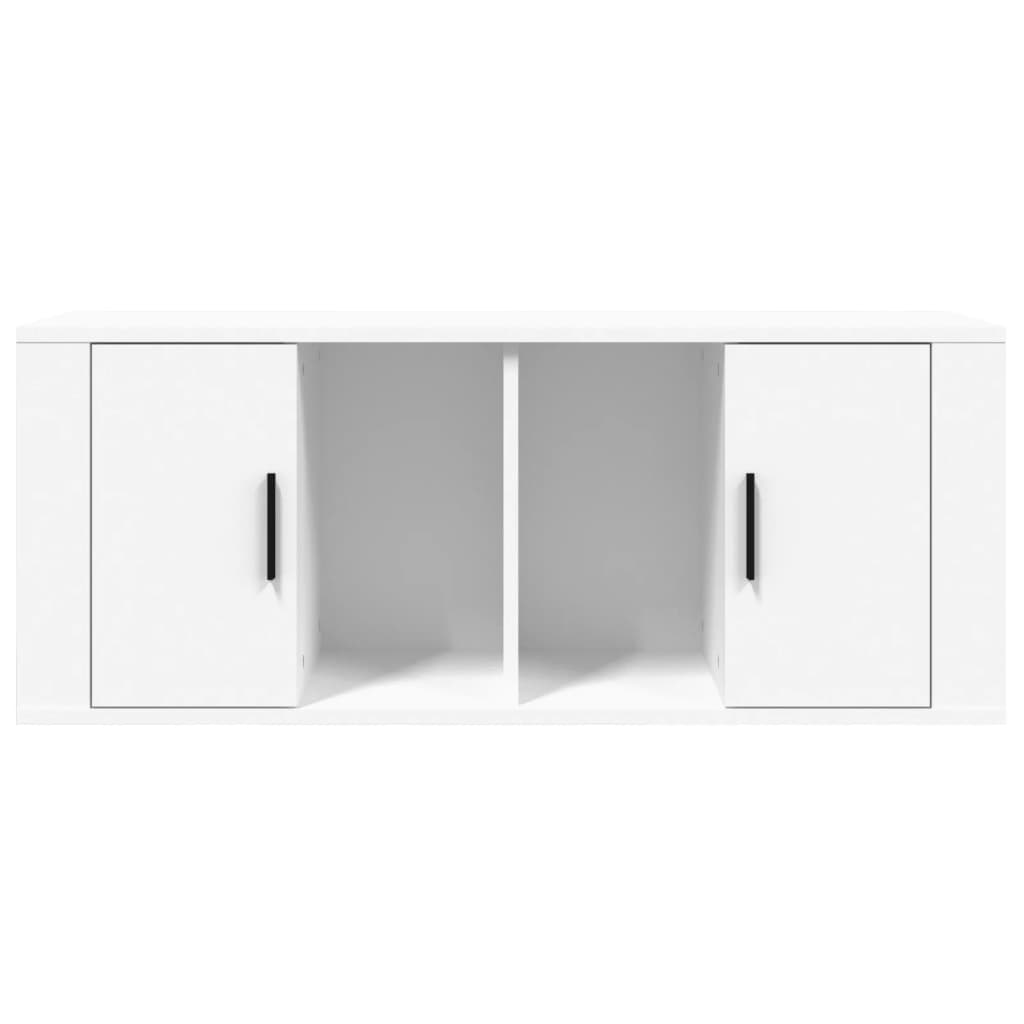 Tv-bord 100x35x40 cm konstrueret træ - hvid, 1 - number 5.