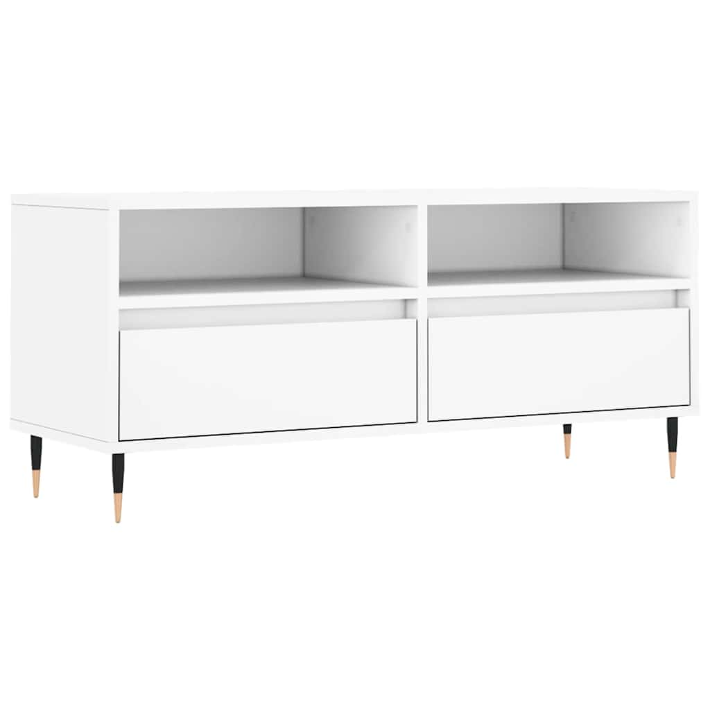 Stolik pod tv 100x34,5x44,5 cm drewno klejone - biały, 1 - number 2.