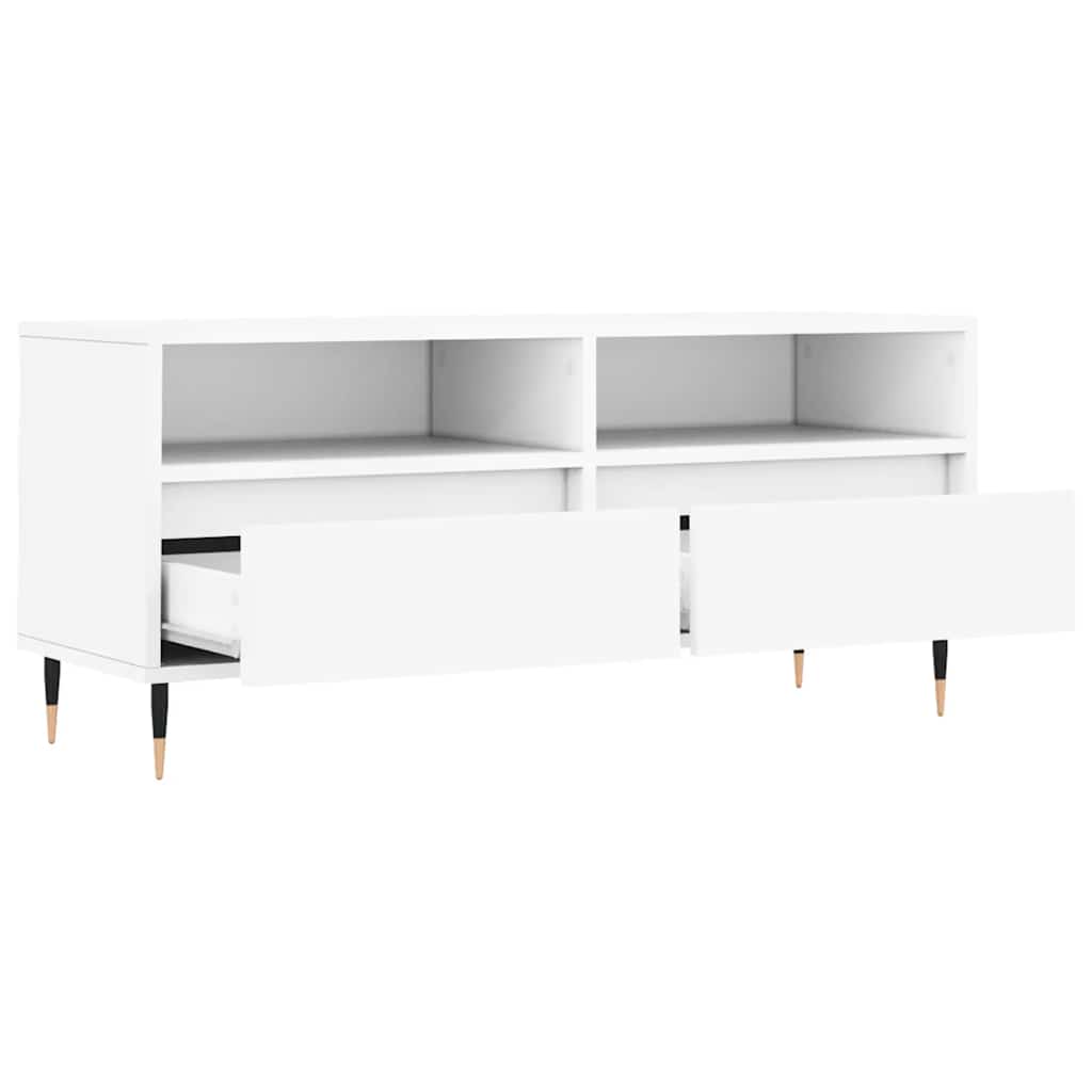 Stolik pod tv 100x34,5x44,5 cm drewno klejone - biały, 1 - number 6.