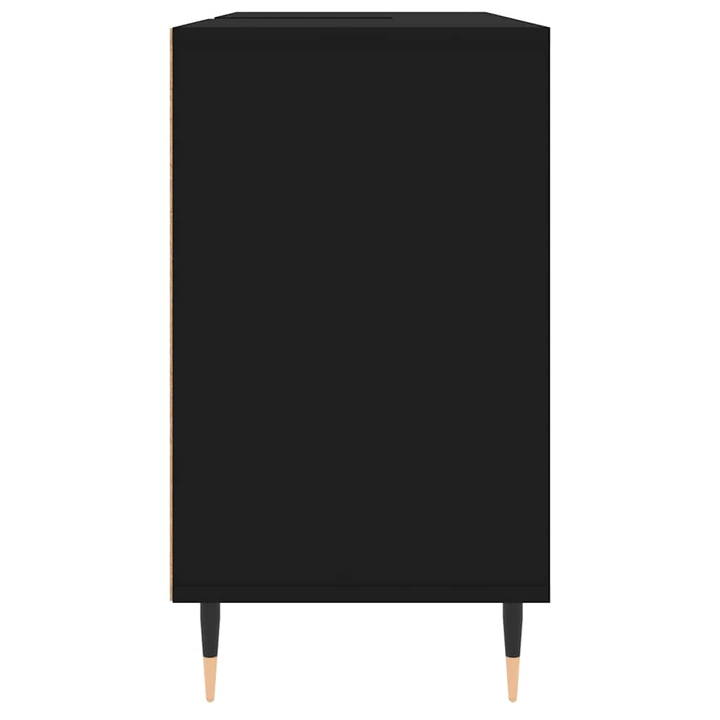 Badeværelsesskab 80x33x60 cm konstrueret træ sort - number 7.