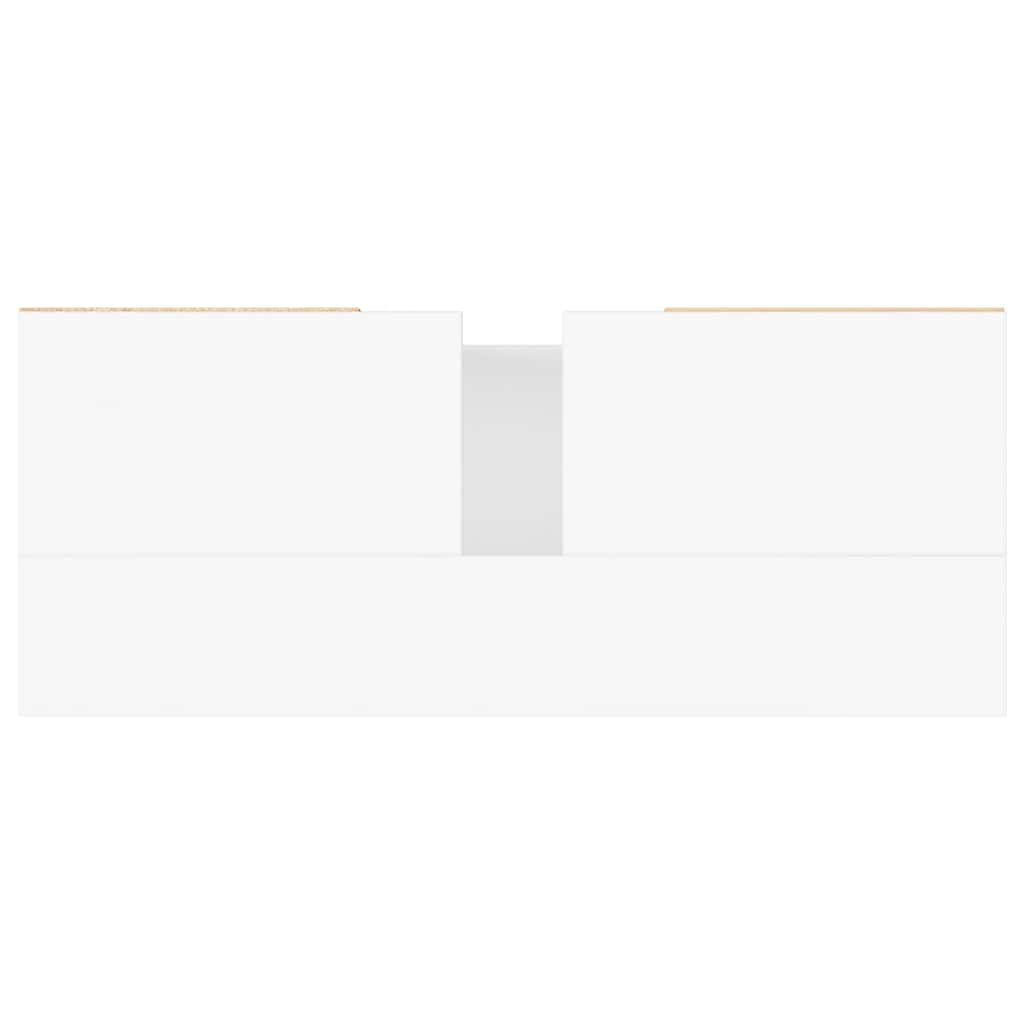 Badeværelsesskab 80x33x60 cm konstrueret træ - hvid, 1, x - number 9.