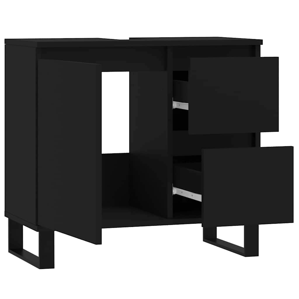 Baderomsskap 65x33x60 cm konstruert tre - svart, 1 - number 5.